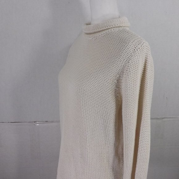 Liz Claiborne Off-White Cotton Knit Sweater M - Picture 7 of 16